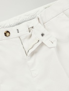 Brunello Cucinelli - Straight-Leg Pleated Cotton-Twill Trousers - Neutrals