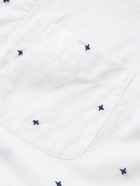 SMR Days - Paraiso Slim-Fit Camp-Collar Embroidered Organic Cotton-Poplin Shirt - Neutrals