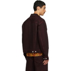 Dries Van Noten Burgundy Faded Denim Jacket