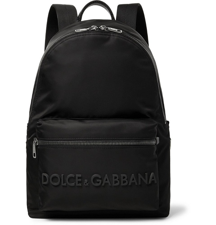 Photo: Dolce & Gabbana - Logo-Detailed Leather-Trimmed Canvas Backpack - Black