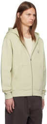 Maison Kitsuné Khaki Bold Fox Head Zipped Hoodie