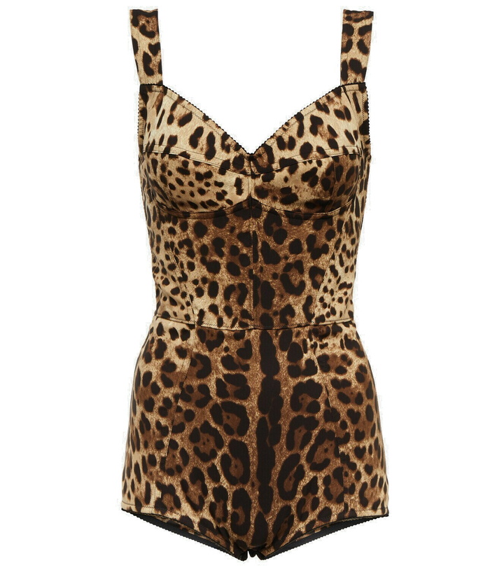 Photo: Dolce&Gabbana - Leopard-print corset bodysuit