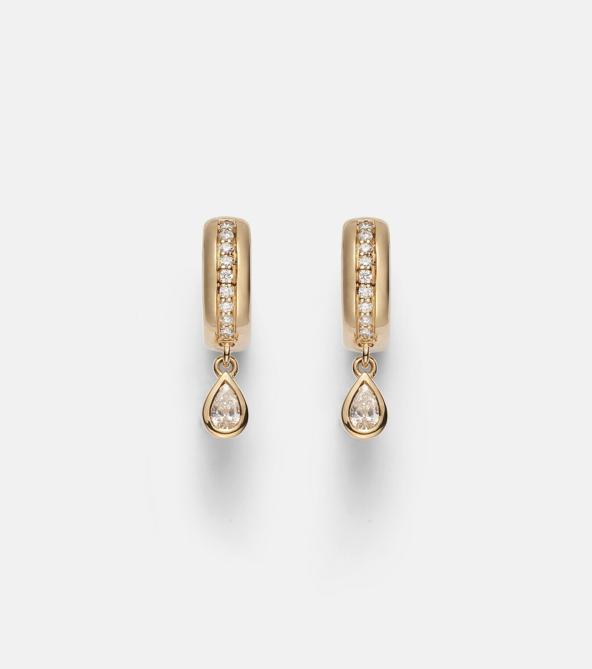 Roxanne First 14kt gold hoop earrings with diamonds