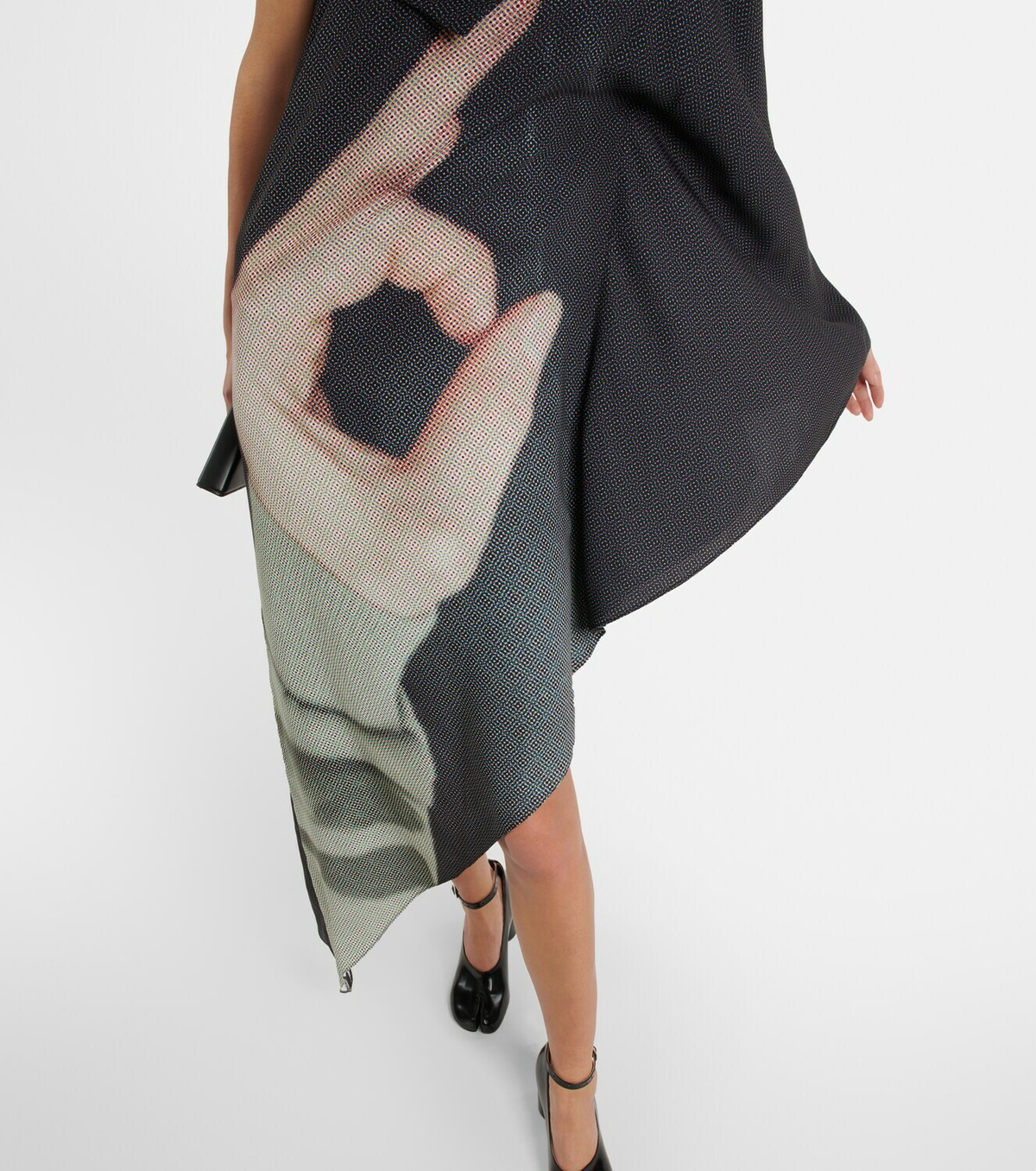ＭＭ6 Silver mirrored one-shoulder dress MM6 Maison Margiela - Printed one-shoulder midi dress MM6