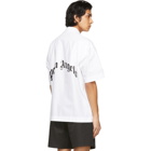 Palm Angels White Curved Logo Bowling Short Sleeve Shirt