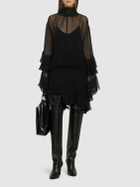 CHLOÉ Ruffled Sheer Mini Dress