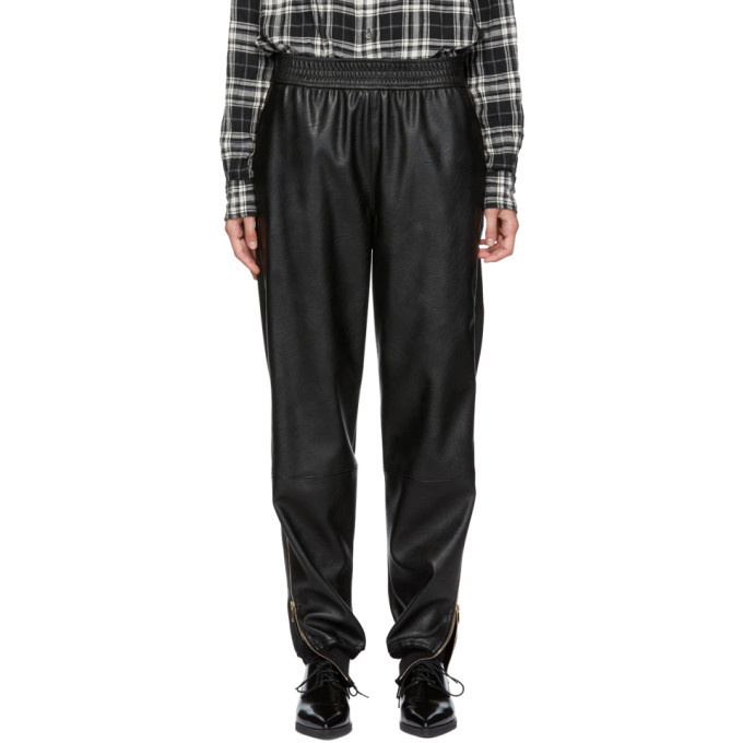 Photo: Stella McCartney Black Faux-Leather Lounge Pants