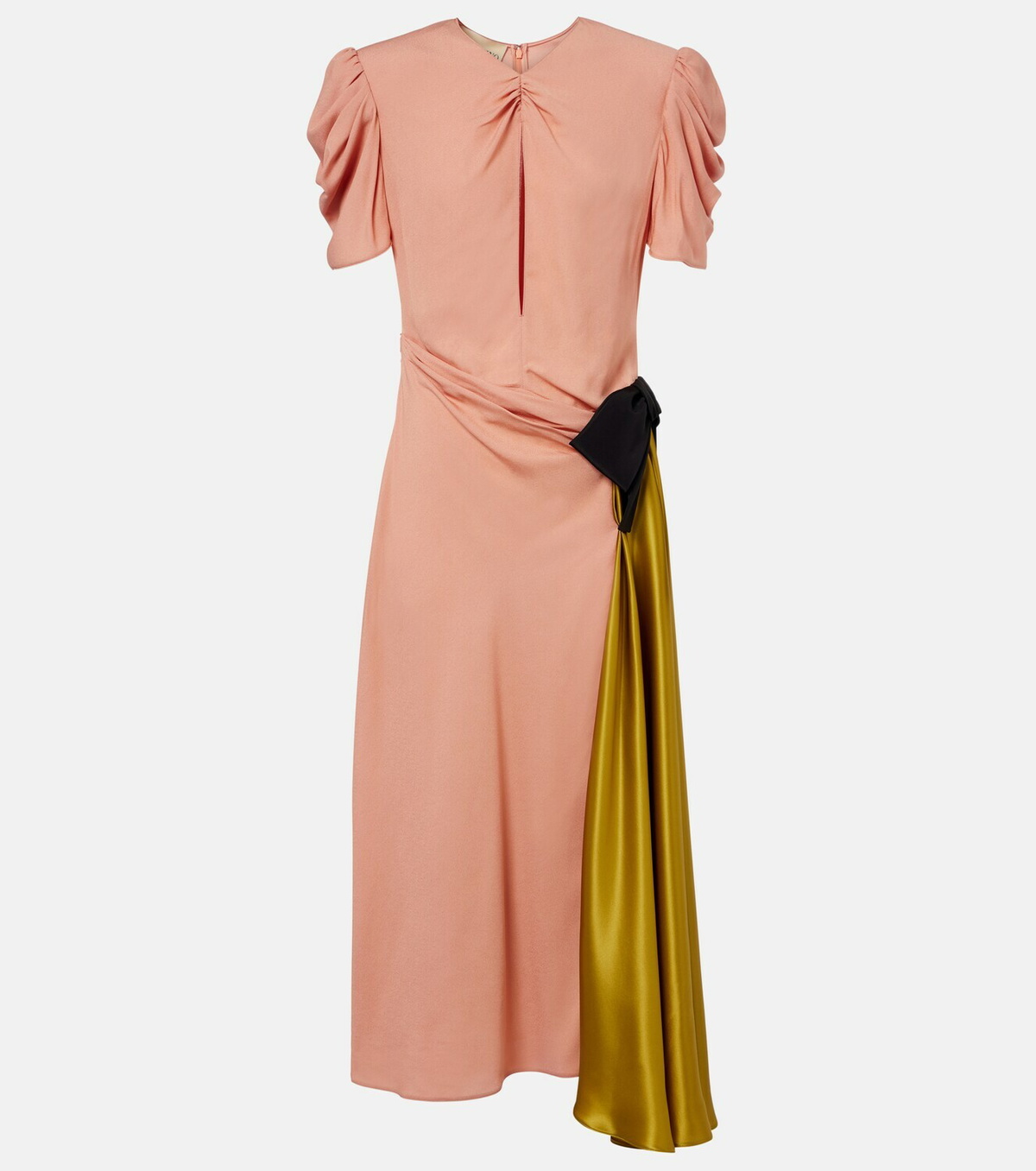 Valentino Bow-detail draped midi dress