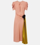Valentino Bow-detail draped midi dress