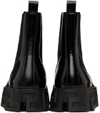 Versace Black Greca Labyrinth Chelsea Boots