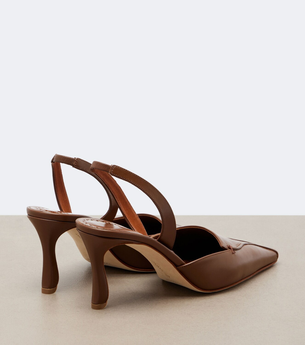 Manolo Blahnik Cleo leather slingback pumps