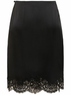 STELLA MCCARTNEY Iconic Satin & Lace Knee Length Skirt