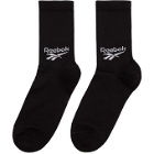 Reebok Classics Three-Pack Black Crew Socks