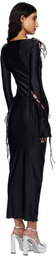 Fancì Club Black Lan Evening Maxi Dress
