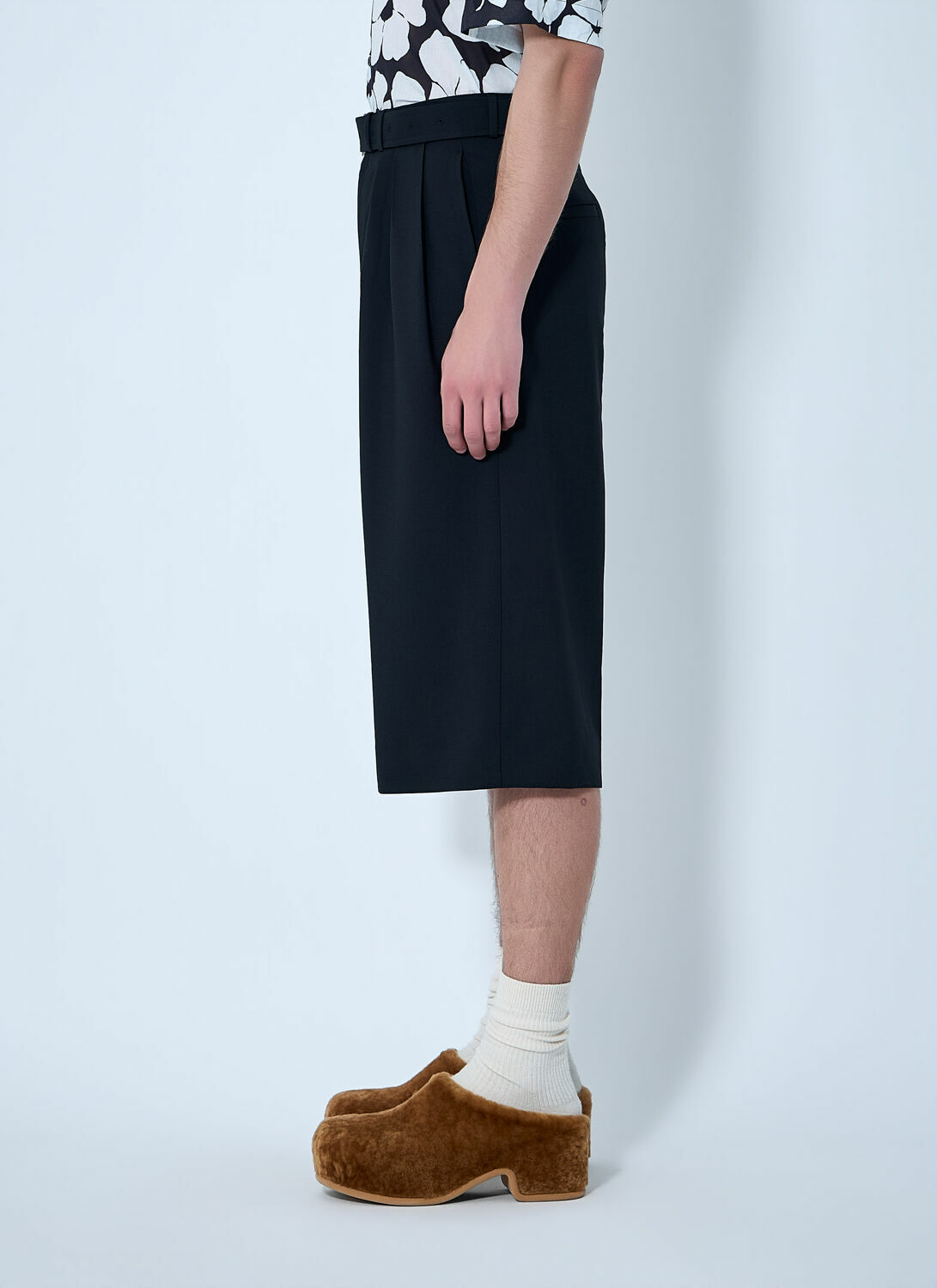 Dries Van Noten Pleated Wool Knee-Length Trousers