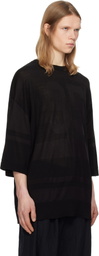 Juun.J Black Stripe Rugby T-shirt