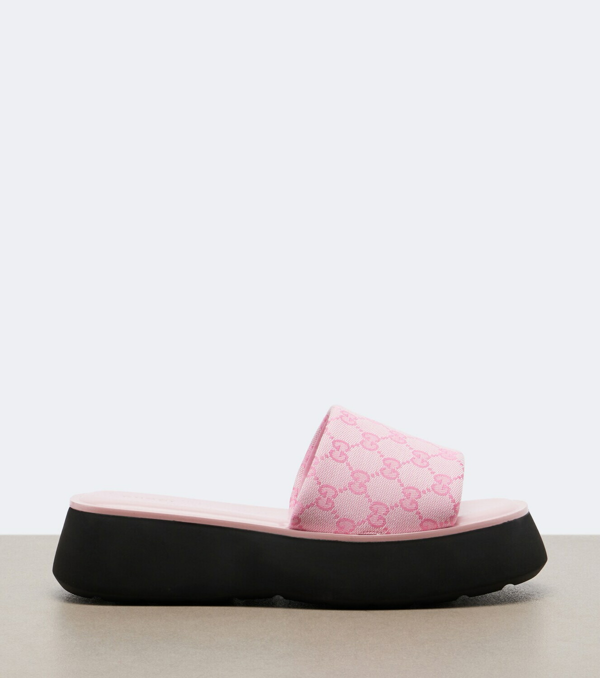 Gucci GG canvas platform slides