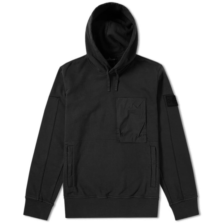 Photo: Stone Island Shadow Project Diagonal Weave Popover Hoody Black