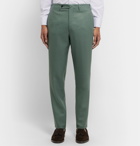 Sid Mashburn - Grey-Green Slim-Fit Wool-Twill Trousers - Green