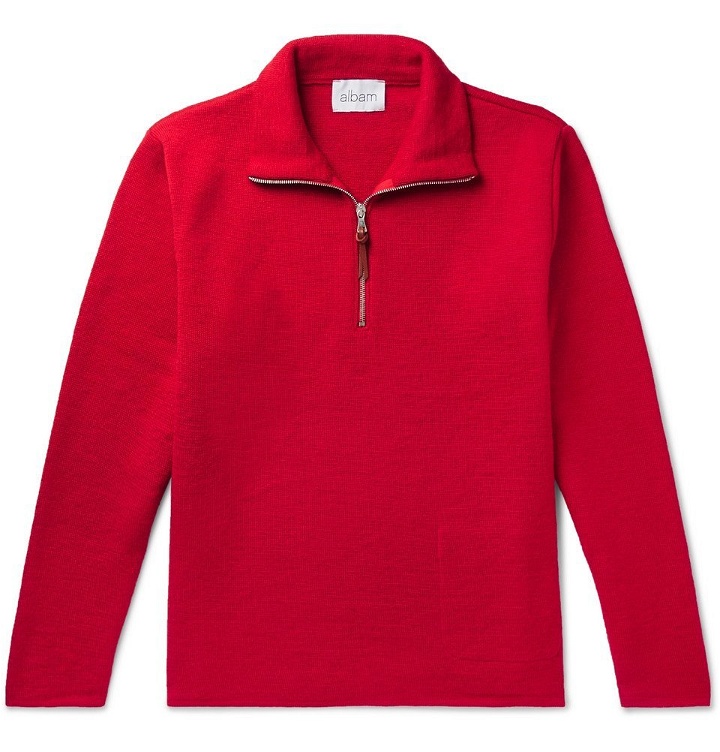 Photo: Albam - Wool Half-Zip Sweater - Red