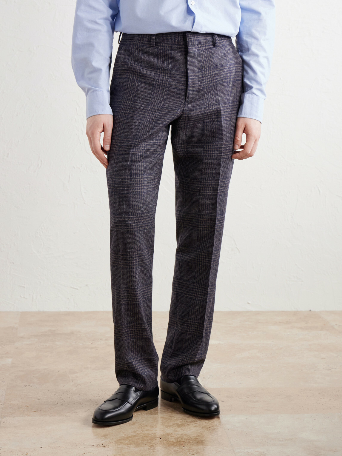 Paul Smith - Brierley Slim-Fit Houndstooth Wool and Silk-Blend Trousers - Blue