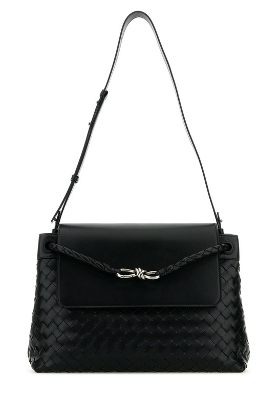 Photo: Bottega Veneta Black Leather Medium Andiamo Crossbody Bag
