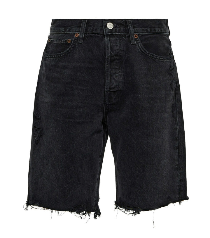 Photo: Agolde - Ira mid-rise wide-leg denim shorts