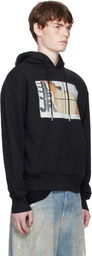 Jean Paul Gaultier Black Printed Fire Hoodie