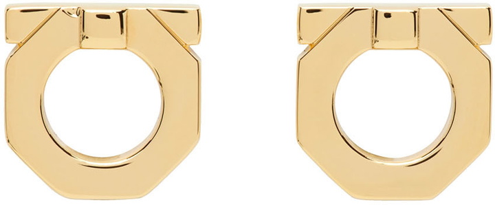 Photo: Salvatore Ferragamo Gold Gancini Cufflinks