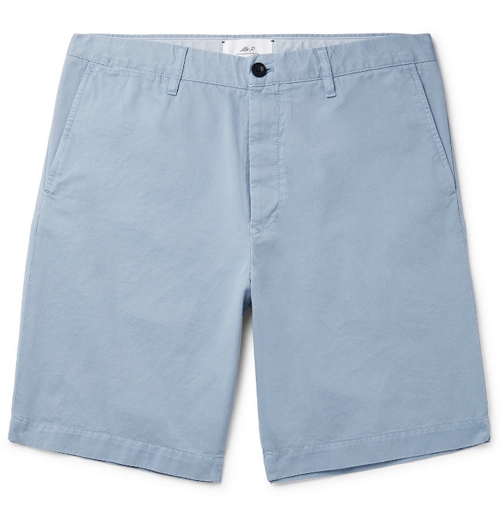 Photo: MR P. - Garment-Dyed Cotton-Twill Bermuda Shorts - Blue
