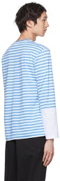 COMME des GARÇONS PLAY Blue & White Heart Long Sleeve T-Shirt