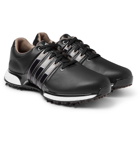 Adidas Golf - TOUR360 XT PVC and Rubber-Trimmed Leather Golf Sneakers - Black