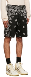 AMIRI Black Bandana Field Print Shorts