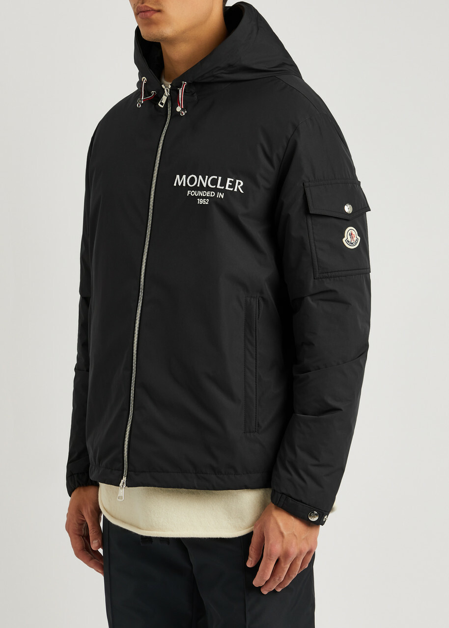 ジャケット MONCLER Grange recycled polyester jacket Nero Moncler Granero Logo Hooded Nylon Jacket Black Moncler