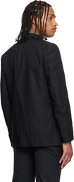Comme des Garçons Homme Deux Black Dobby Stripe Blazer