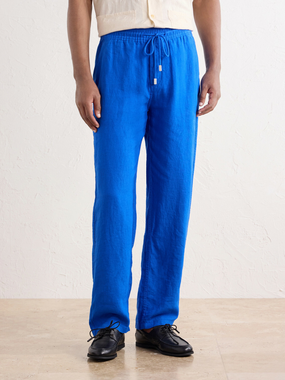 Vilebrequin - Pacha Straight-Leg Woven Linen Drawstring Trousers - Blue