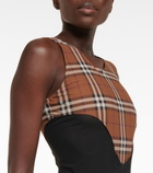 Burberry - Vintage Check jersey and mesh bodysuit