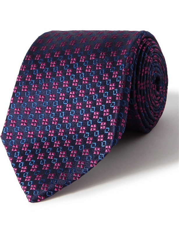 Photo: Charvet - Mini Geo 9cm Silk-Jacquard Tie