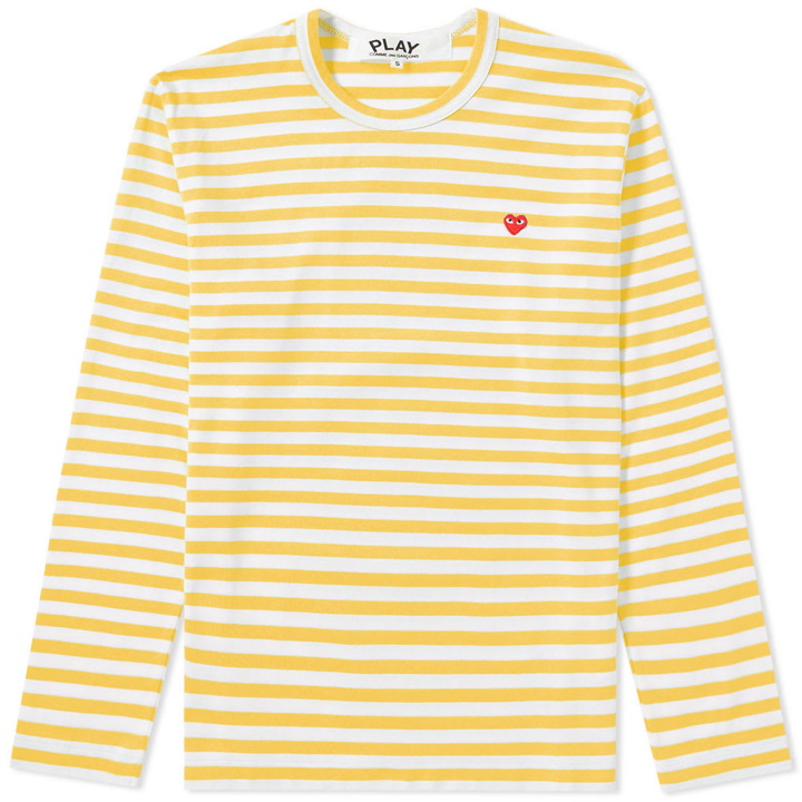 Photo: Comme des Garcons Play Little Red Heart Long Sleeve Stripe Tee