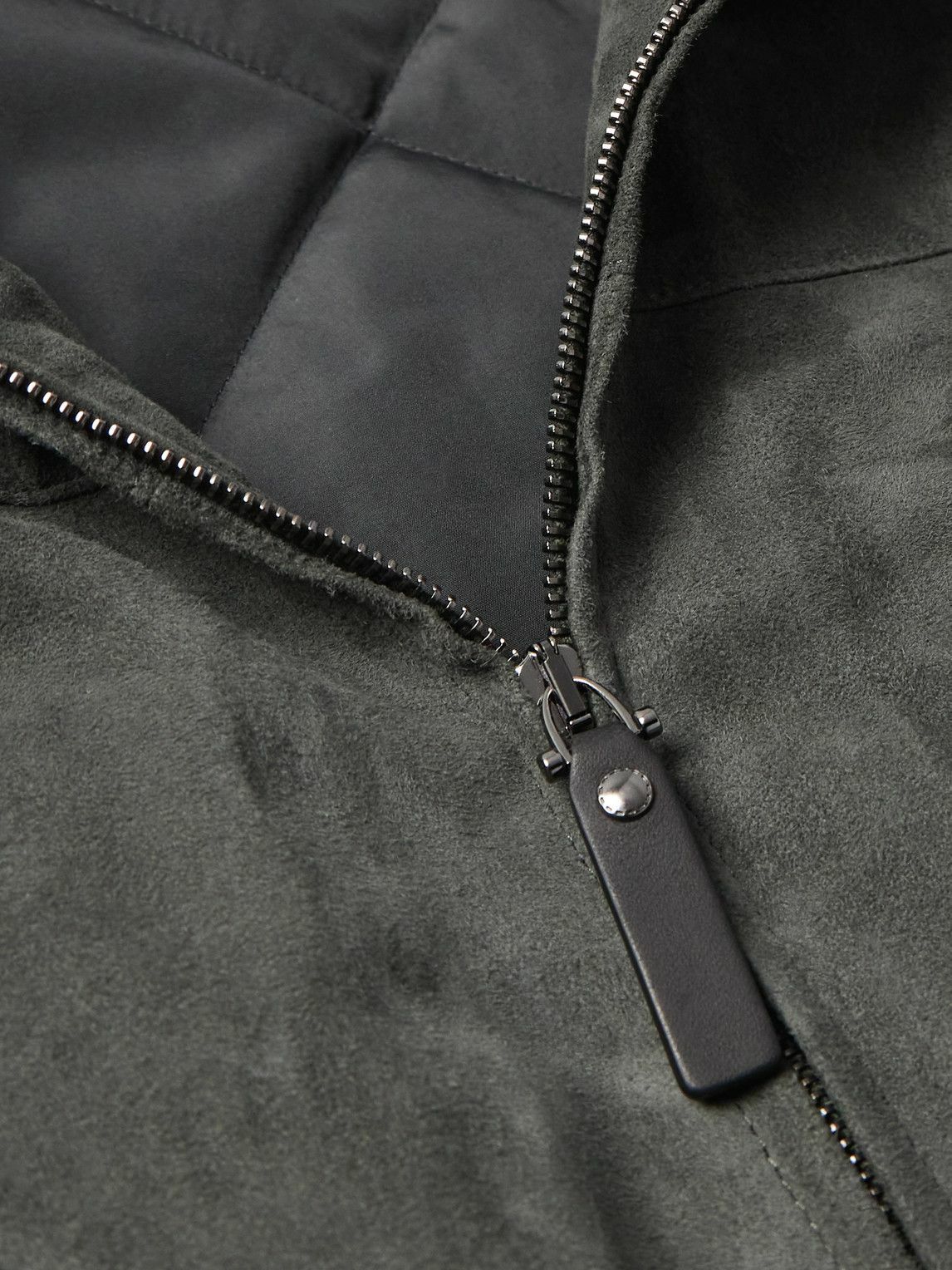 Canali - Suede Harrington Jacket - Gray