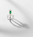 Yeprem Reign Supreme 18kt white gold ring with diamonds and emerald