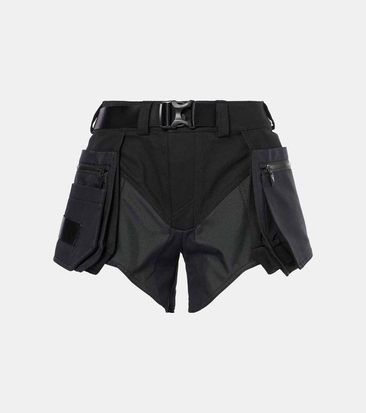 Mugler Belted cotton cargo shorts