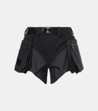 Mugler Belted cotton cargo shorts