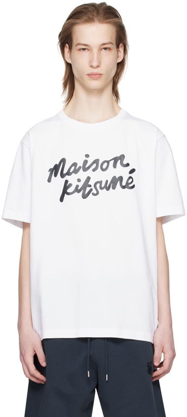 Photo: Maison Kitsuné White Handwriting Classic T-Shirt