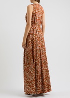 Diane Von Furstenberg Elliot Printed Cotton-blend Maxi Dress Caramel