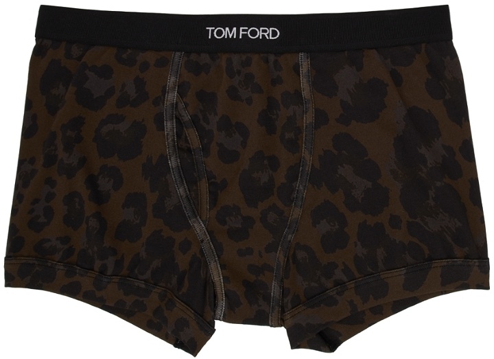 Photo: TOM FORD Brown Cotton Leopard Boxer Briefs