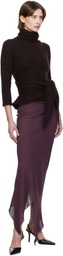 AARON ESH Purple Paneled Midi Skirt