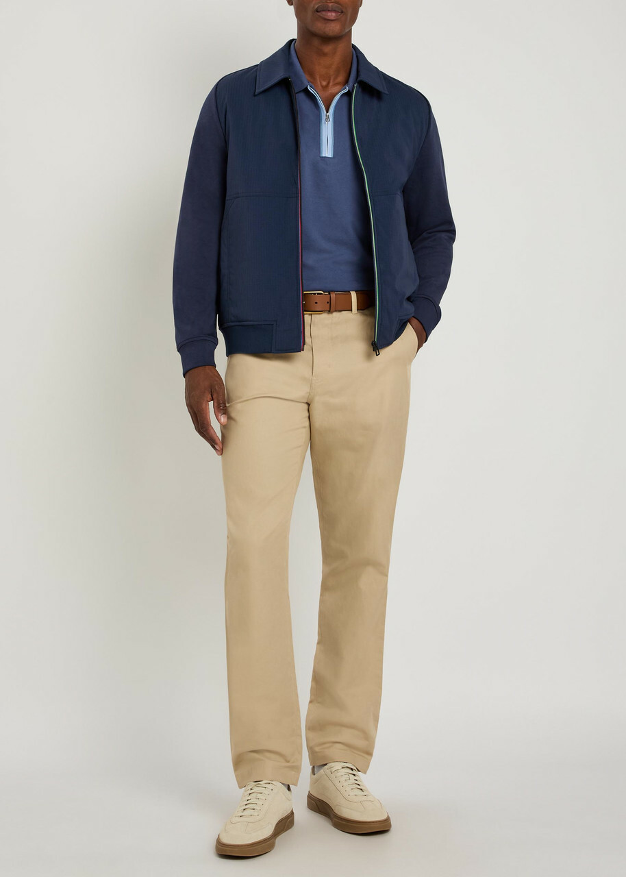 PS Paul Smith Mixed Media Quilted Shell and Jersey Jacket Navy