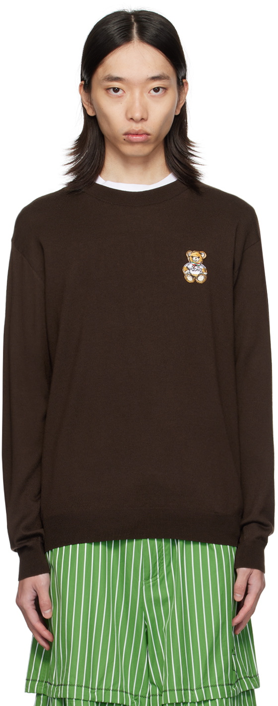 Moschino Brown Teddy Patch Sweater