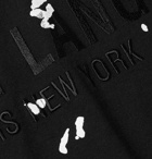 Helmut Lang - Printed Logo-Embroidered Mélange Cotton-Jersey T-Shirt - Black